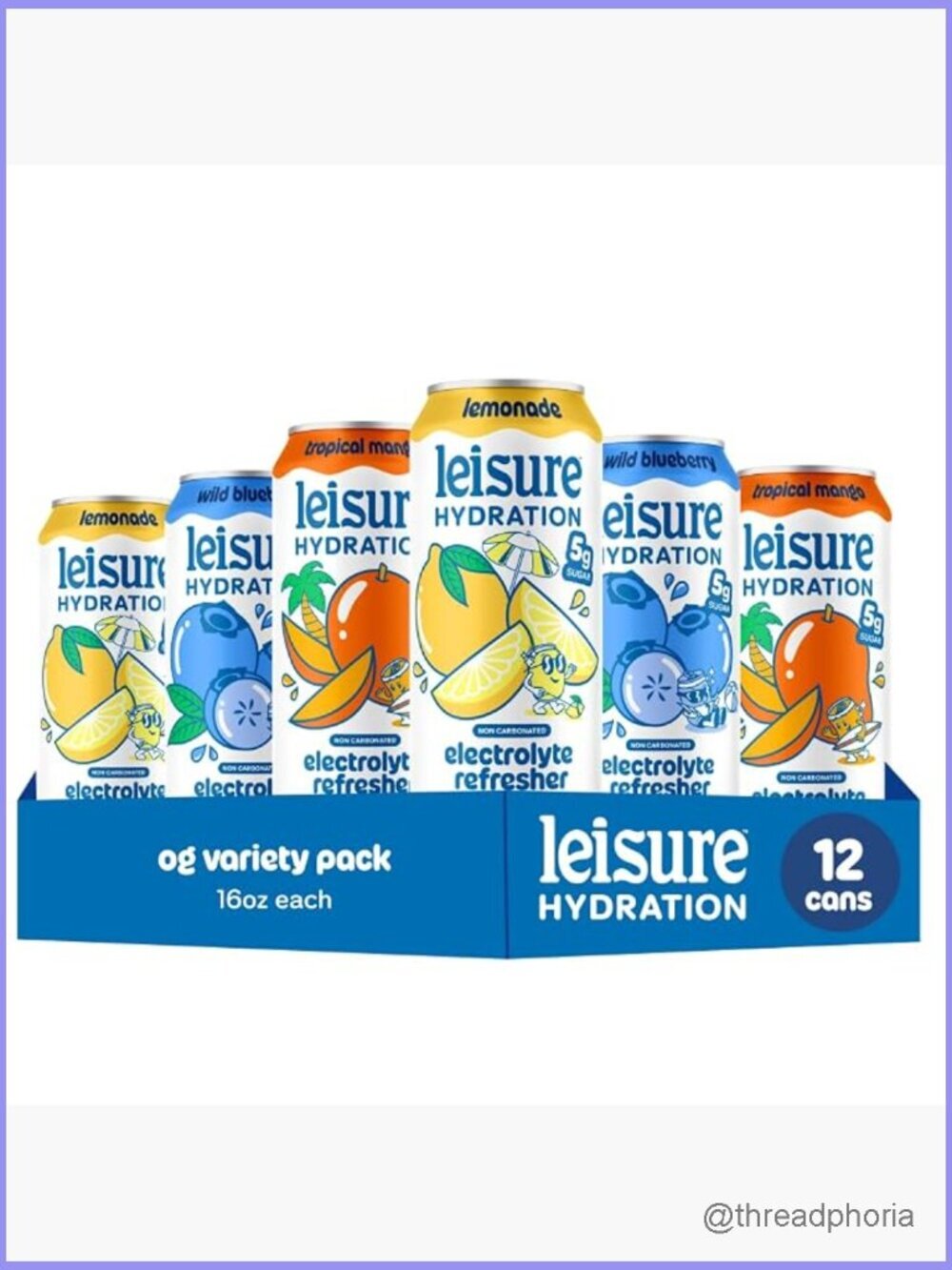 Hydration Electrolyte Drink Variety Pack Low Sugar Nutrient Enhanced Water Cans